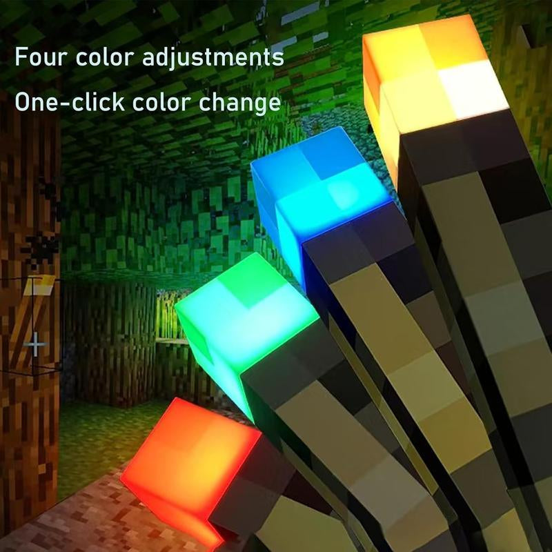 Upgraded Pixel Torch Night Light β USB Pluggable LED Wall Lamp | Handheld Flashlight for Kids Room, Holiday Party & Creative Home Decor