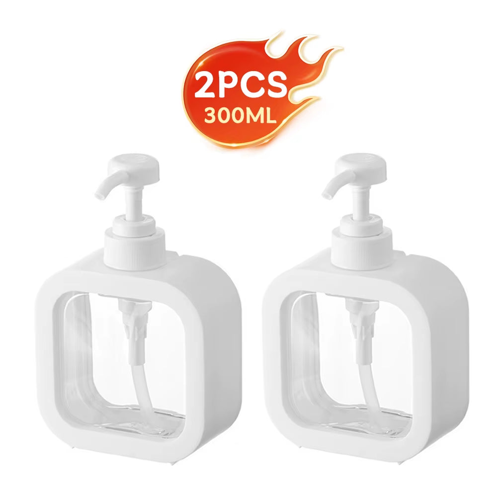1/2 PCS Large-Capacity Soap Dispenser Bottle, Transparent Visible Plastic Press Bottle, Suitable for Travel, Kitchen, Bathroom