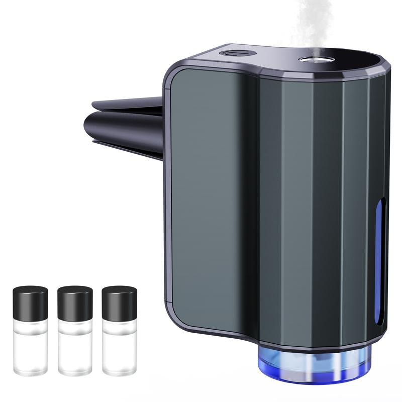 Smart Car Air Freshener with Three Adjustable Concentration Scent Levels, Portable Waterless Car Diffuser Air Freshener Car Aromatherapy Diffuser, 3*10ML Natural Perfume