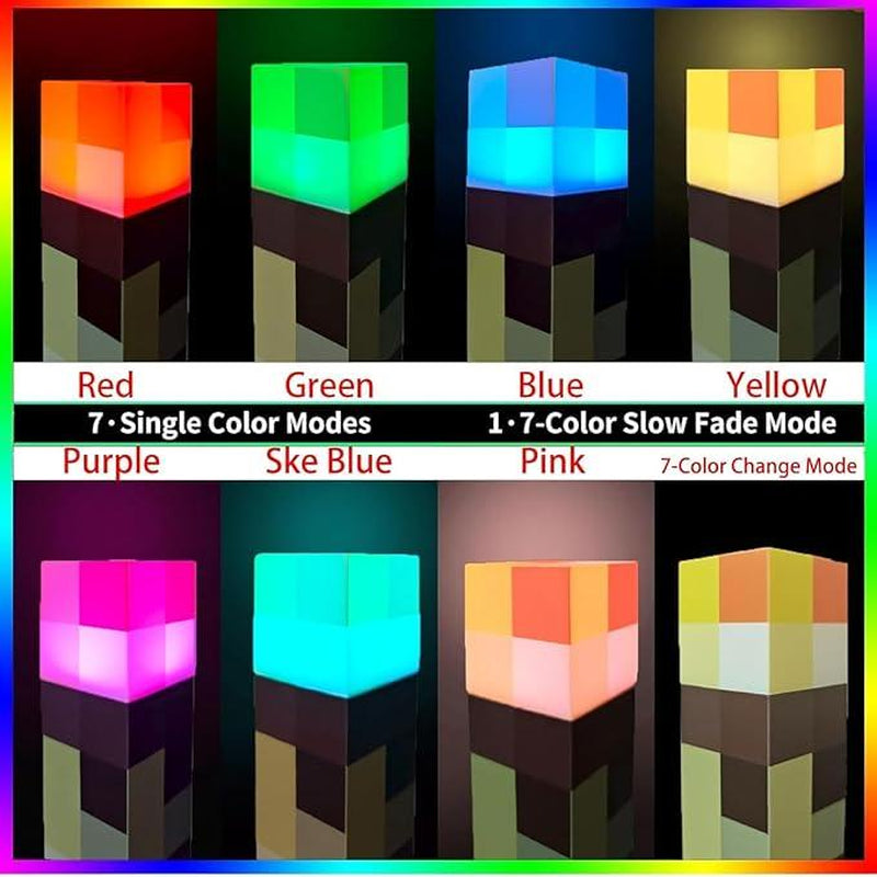 Upgraded Pixel Torch Night Light β USB Pluggable LED Wall Lamp | Handheld Flashlight for Kids Room, Holiday Party & Creative Home Decor