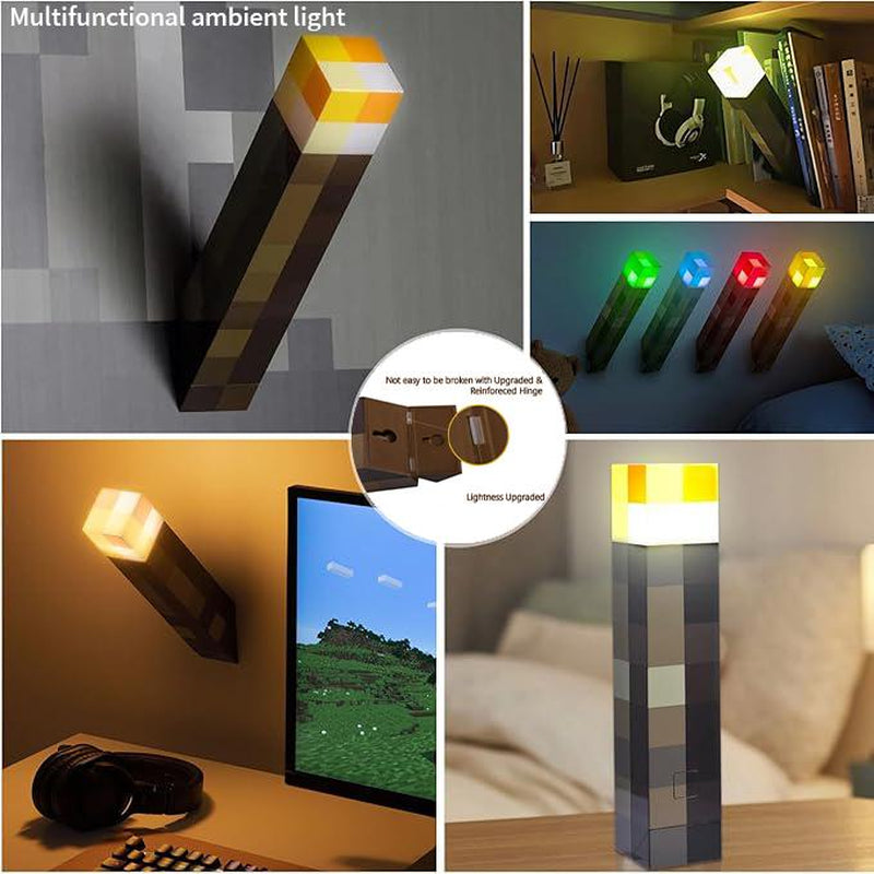 Upgraded Pixel Torch Night Light β USB Pluggable LED Wall Lamp | Handheld Flashlight for Kids Room, Holiday Party & Creative Home Decor