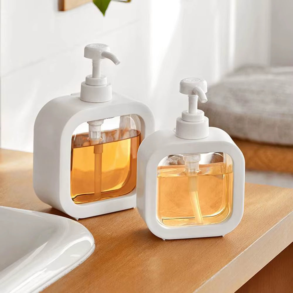 1/2 PCS Large-Capacity Soap Dispenser Bottle, Transparent Visible Plastic Press Bottle, Suitable for Travel, Kitchen, Bathroom