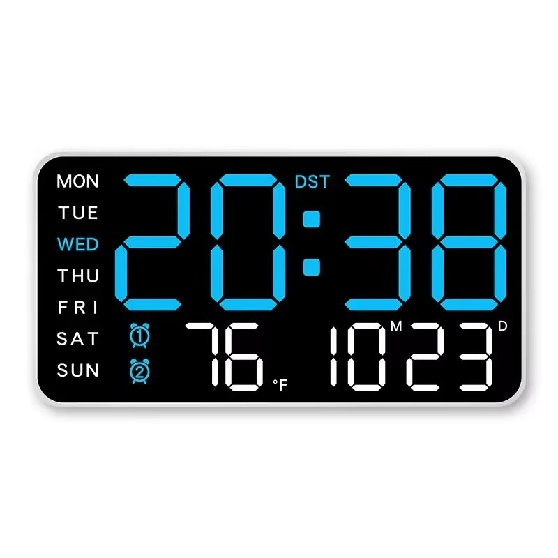 Extra Large Digital Wall Clock with LED Display with Date, Temperature, Timer for Living Room, Bedroom, Gift for Seniors